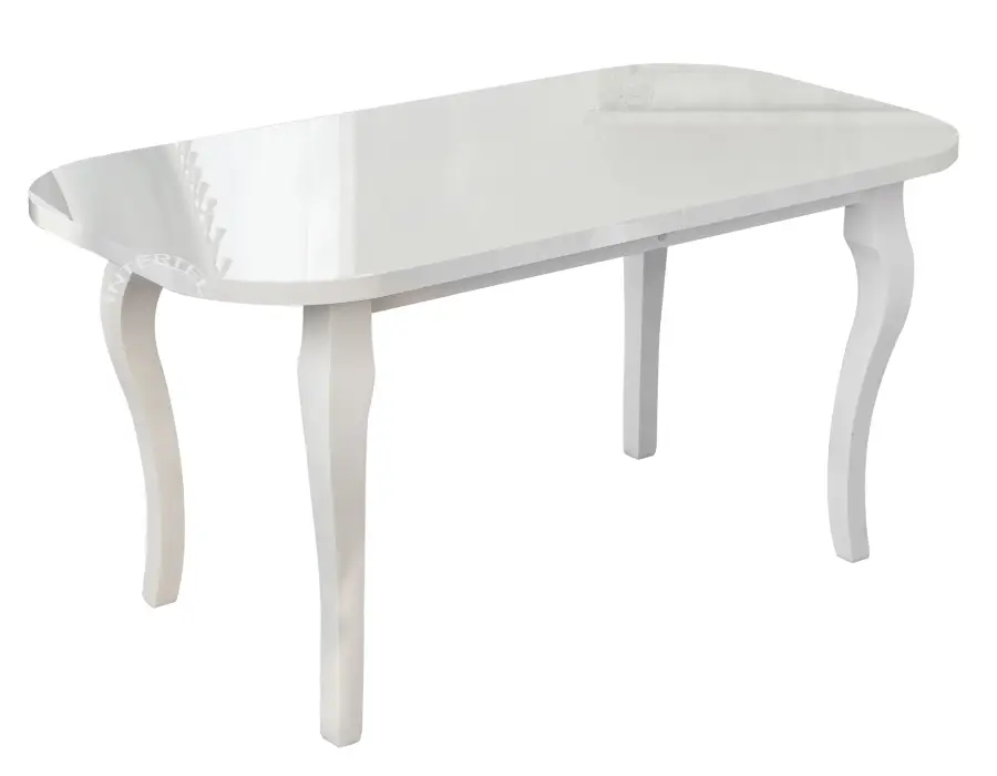 TIFFANY 3 stół rozkładany 80x150-190 biały połysk, nogi gięte,owal